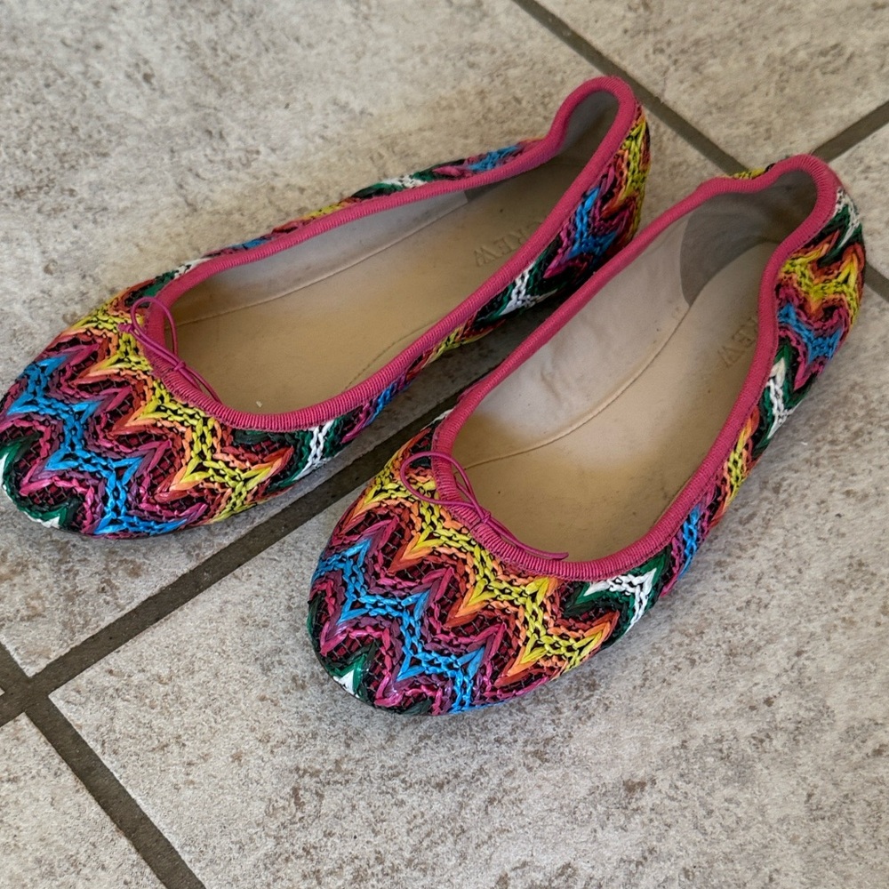 J. Crew Multicolor Zigzag Flats